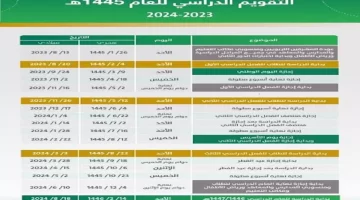 تفاصيل جدول اجازات المدارس 1445 وموعد الاجازة الصيفية