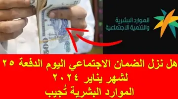 تزامناً مع الإيداع.. هل نزل الضمان الاجتماعي اليوم الدفعة 25 لشهر يناير 2024؟.. الموارد البشرية تُجيب