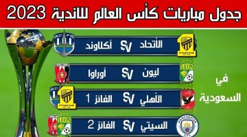"بمشاركة الأهلي".. جدول مباريات كأس العالم للأندية 2023 والقنوات الناقلة