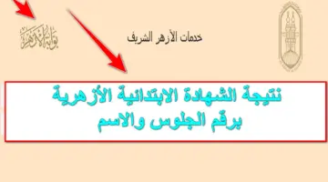 azhar.eg الأزهر التعليمي.. نتيجة الشهادة الابتدائية الأزهرية برقم الجلوس والاسم الفصل الدراسي الأول