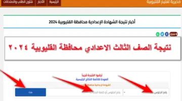 برقم جلوسكـ.. نتيجة الصف الثالث الاعدادي محافظة القليوبية 2024 الترم الاول عبر natiga.qalubiaedu