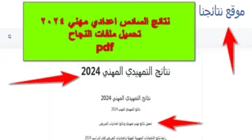 تحميل pdf.. من هنا رابط نتائج السادس مهني 2024 جميع الفروع والمحافظات العراقية