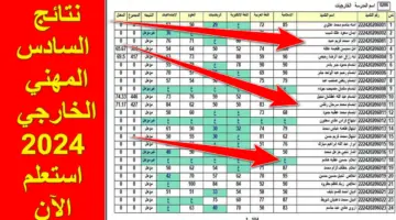 كشوفات pdf.. نتائج السادس المهني الخارجي 2024 لفروع الصناعي والتجاري والزراعي والتمريض