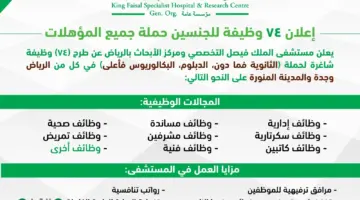 ما هي الشروط اللازمة للتسجيل في وظائف مستشفى الملك فيصل 1445؟