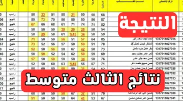 "عاجل" نتائج التمهيدي ثالث متوسط الكرخ الرصافة وبابل وكربلاء وجميع المحافظات