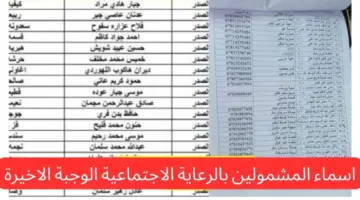 "منصة مظلتي" اسماء المشمولين بالرعاية الاجتماعية الوجبة الاخيرة