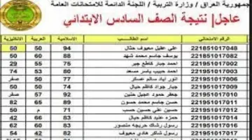 رابط ظهور نتائج الصف السادس الدور التمهيدي 2024 السليمانية وجميع المحافظات بالعراق