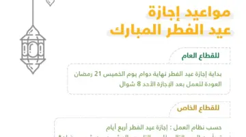 " الموارد البشرية" تحدد اجازة عيد الفطر للقطاع الحكومي والخاص والغير ربحي 1445