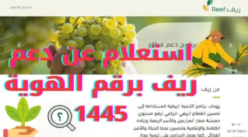 ماهي طريقة الاستعلام عن دعم ريف برقم الهوية عبر البوابة الرسمية reef.gov.sa وشروط الاستحقاق؟