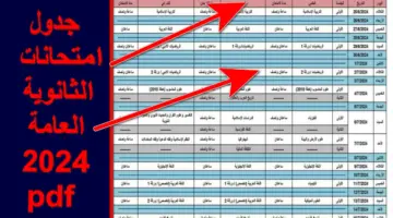 تعرف عليه الآن .. جدول امتحانات الثانوية العامة 2024 pdf للفروع الأكاديمية والمهنية بالمملكة الهاشمية