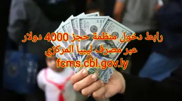 رابط دخول منظمة حجز 4000 دولار عبر مصرف ليبيا المركزي fcms.cbl.gov.ly