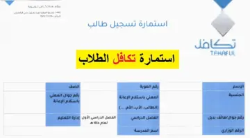 تعرف على موعد إنتهاء التسجيل في استمارة تسجيل طالب في تكافل