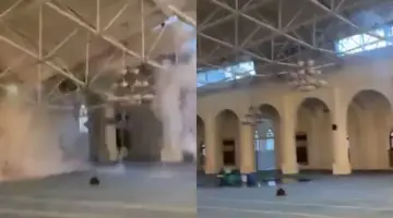 جامع جامعة الملك فهد للبترول والمعادن يتعرض للانهيار والسبب تساقط الأمطار الغزيرة