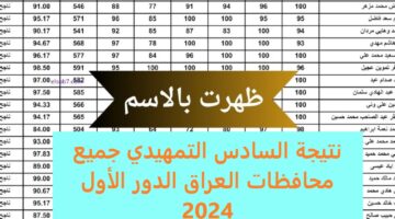 حمل النتيجة الآن ملف pdf.. نتائج السادس التمهيدي الدور الأول 2024 جميع محافظات العراق moedu.gov.iq
