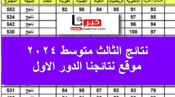 results.mlazemna .. رابط نتائج الثالث متوسط 2024 موقع نتائجنا الدور الاول تنزيل ملفات كشوفات pdf