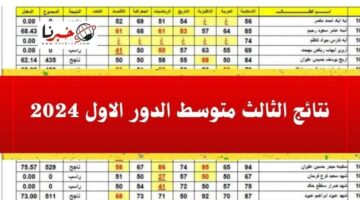 كشوفات الدرجات Pdf .. نتائج الثالث متوسط 2024 صلاح الدين الدور الأول عبر موقع نتائجنا