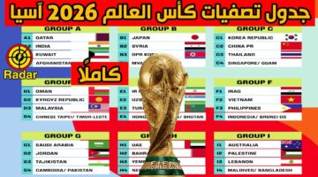 ما هو جدول مباريات تصفيات كأس العالم آسيا ومن هي المنتخبات المتأهلة 2026؟ " الفيفا" توضح