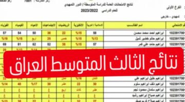 عاجل الان الاستعلام عن نتائج الثالث المتوسط في العراق 2024 وموعد إعلان النتيجة