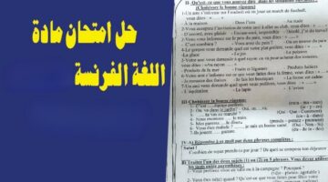"حلول سليمة" نموذج إجابة امتحان الفرنساوي 2024 ثانوية عامة اللغة الفرنسية