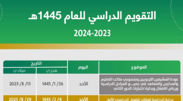 وزارة التعليم السعودي.. تعلن عن التقويم الدراسي 1446 ثلاث فصول موعد بداء الدراسة