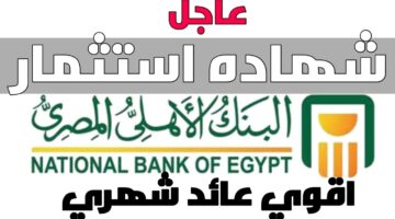 استثمر فلوسك.. شهادات البنك الأهلي المصري 2024 أعلى عائد إدخال في مصر