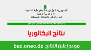 نتائج البكالوريا 2024 الجزائر عبر موقع الديوان الوطني للأمتحانات والمسابقات bac.onec.dz