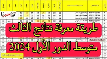عاجل ظهور نتائج الثالث متوسط 2024 العراق نتائجنا results.mlazemna الدور الأول pdf وزارة التربية العراقية