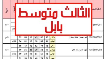 نتائج الثالث متوسط 2024 بابل عبر نتائجنا وموقع التربية العراقية