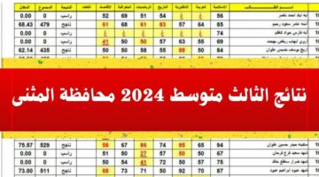 نتائج الثالث متوسط 2024 محافظة المثنى عبر موقع وزارة التربية العراقية نتائجنا