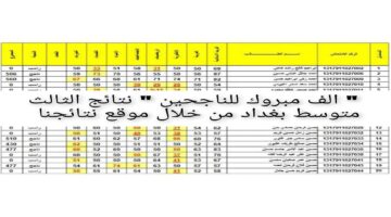 " الف مبروك للناجحين " نتائج الثالث متوسط بغداد من خلال موقع نتائجنا  