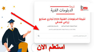 LINK .. استعلام نتيجة الدبلومات الفنية التجارية 2024 جميع الشعب التجاري والصناعي والفندقي