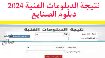 "اعرف مجموعك كام" نتيجة الدبلومات الفنية 2024 برقم الجلوس بوابة التعليم الفني استعلم من هنا