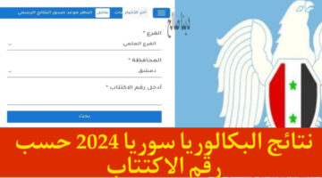 رابط نتائج البكالوريا سوريا 2024 الدورة الأولى وزارة التربية السورية "علق برقم الاكتتاب"