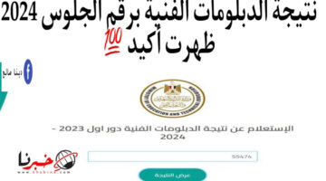 الموقع شغال💯 نتيجة الدبلومات الفنية برقم الجلوس 2024 رابط مباشر بوابة التعليم الفني