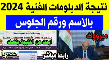 لينك نتيجة الدبلومات الفنية 2024 برقم الجلوس كل المحافظات من وزارة التربية والتعليم كل التخصصـات "صناعي، زراعي، تجاري، فندقي"