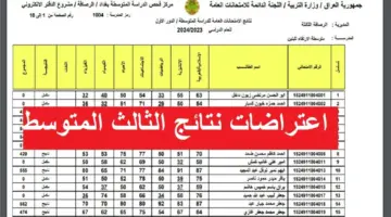 بالرابط الرسمي.. استعلم عن نتائج الاعتراضات الثالث المتوسط ٢٠٢٤
