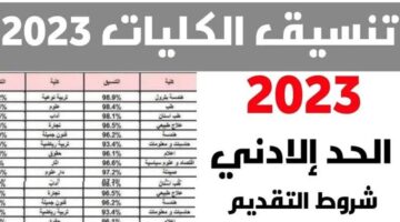 هنا.. تنسيق الكليات العام الماضي 2023.. أبرز التفاصيل والنسب