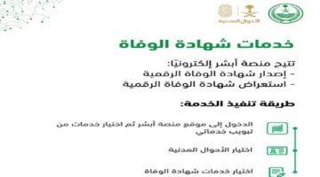 "منصة أبشر الإلكترونية" تطرح خطوات اصدار شهادة الوفاة واستعراضها الكترونيا 1446
