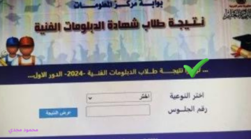 لينك جديد بوابة التعليم الفني emis gov نتيجة شهادة الدبلومات الفنية برقم الجلوس 2024
