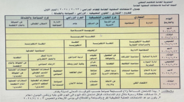 جدول امتحانات السادس اعدادي 2024 دور أول الجديد