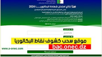 رابط رسمي.. موقع سحب كشف نقاط باك الجزائر 2024 برقم التسجيل Bac onec dz
