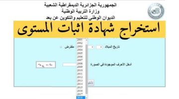 "عاجل شهادة إثبات المستوى ONEFD attestation 2024".. برابط وخطوات رسمية وموثقة أستخراج شهادة إثبات المستوي 2024 عبر موقع onefed.edu.dz