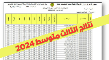 "أخيراً ظهرت" نتائج الثالث متوسط 2024 العراق الدور الاول موقع نتائجنا