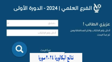 moed.gov.sy رابط نتائج البكالوريا 2024 سوريا ادبي وعلمي برقم الاكتتاب وزارة التربية