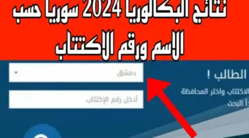 ظهرت الآن برقم الإكتتاب نتائج البكالوريا سوريا 2024 برابط رسمي للوزارة