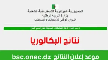 "وزارة التربية الوطنية" نتائج البكالوريا الجزائر عبر موقع فضاء التلاميذ أون لاين في هذا التوقيت
