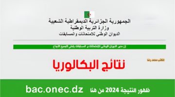 نتائج البكالوريا في الجزائر 2024 وخطوات الحصول على النتيجة برابط مباشر