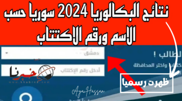 رابط نتائج البكالوريا 2024 سوريا حسب الاسم ورقم الاكتتاب عبر moed.gov.sy