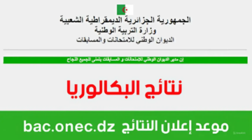 نتائج الجزائر 2024 عبر موقع فضاء وبوابة التربية الوطنية "نتائج البكالوريا" Bac onec dz 2024