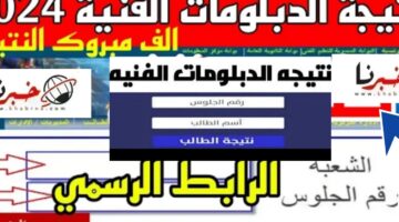 بنسبة نجاح 70.9% رابط نتيجة الدبلومات الفنية 3 و 5 سنوات برقم الجلوس 2024